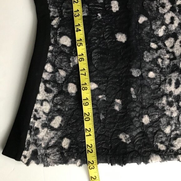 BCBGMaxAzria flattering textured tulum black/grey fun faux fur fitted top, xxs - Picture 15 of 16